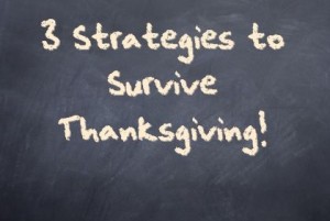 Chalk Board with Strategies to Survive Thanksgiving